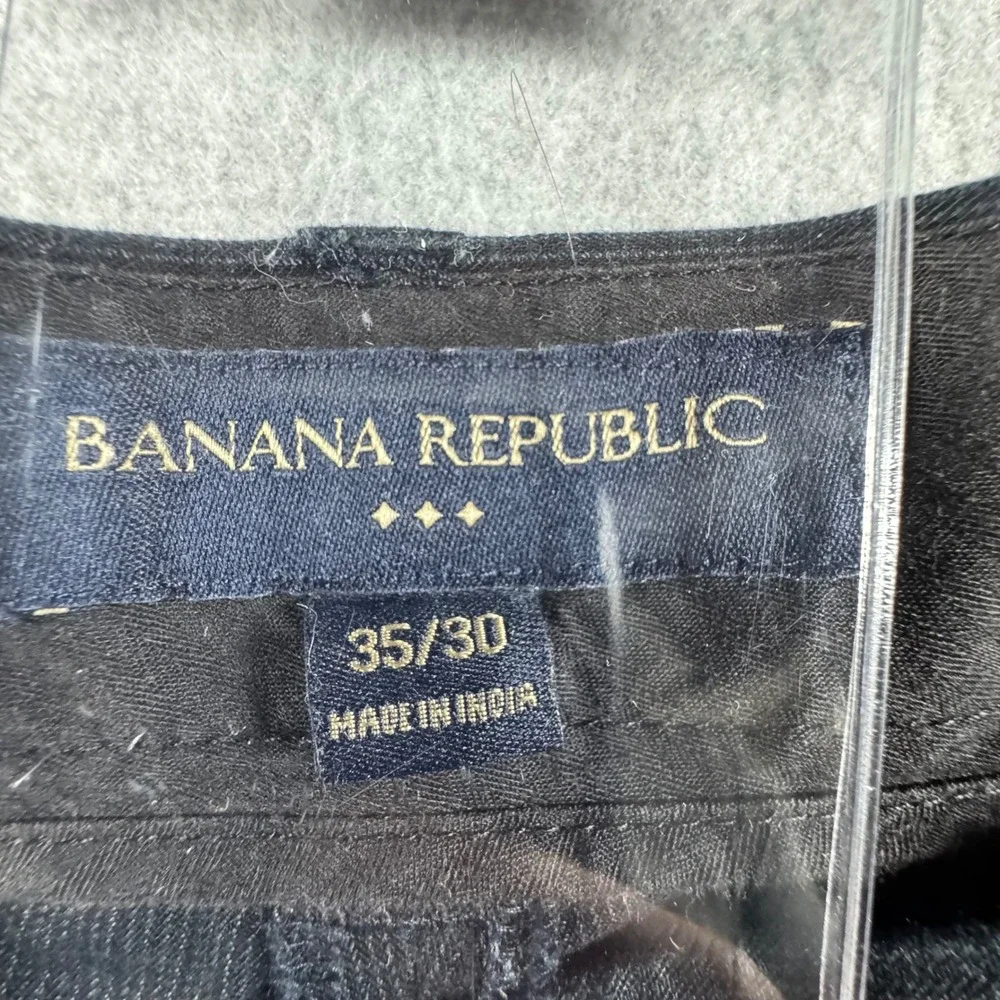 Banana Republic Pinstripe Trousers Mens 35x30 Charcoal Gray Excellent Straight